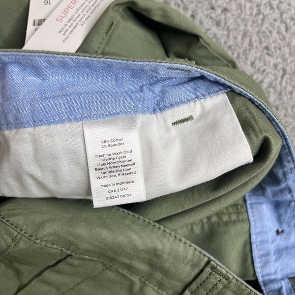 Talbots Weekend Chinos Pants Womens 16  Green High Rise Cotton Blend Super Soft - Picture 14 of 14
